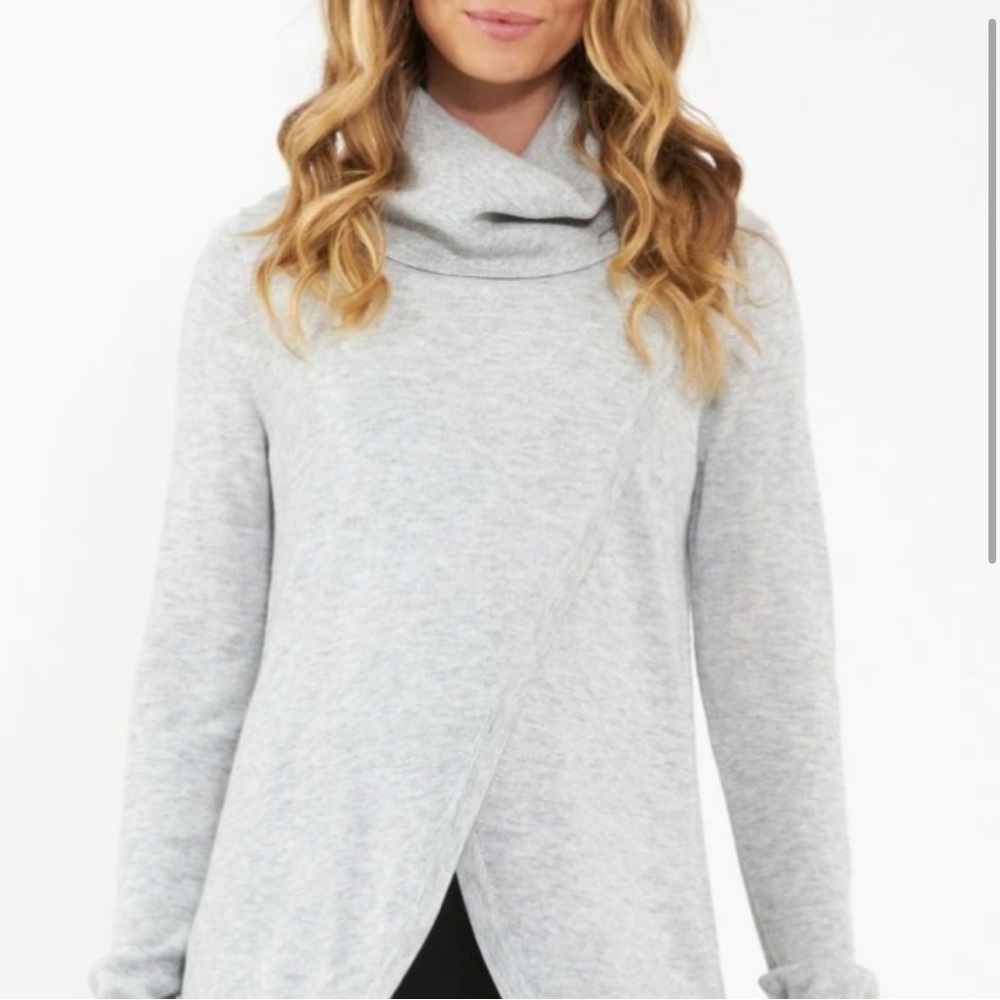 Ripe Maternity Light Gray Cowl Neck Sweater - Picture 2 of 6